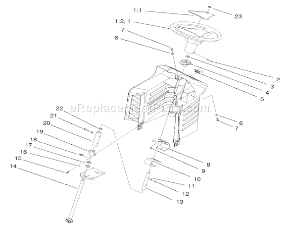 Toro 71190 (8900001-8999999)(1998) Lawn Tractor Steering Assembly Diagram