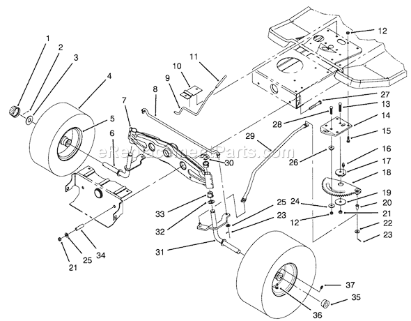 Toro 71191 (5900001-5910000)(1995) Lawn Tractor Front Axle Assembly Diagram
