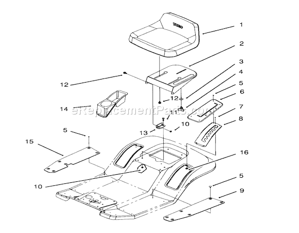Toro 71191 (5910001-5999999)(1995) Lawn Tractor Seat Assembly Diagram