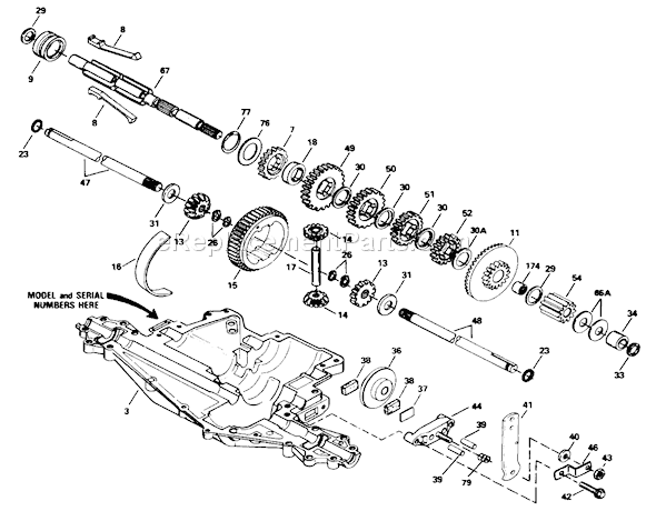 Toro 71200 (5900001-5910000)(1995) Lawn Tractor Peerless Transaxle Model No. 915-020 (cont.) Diagram