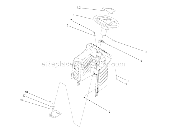 Toro 71201 (7900001-7999999)(1997) Lawn Tractor Steering Assembly Diagram