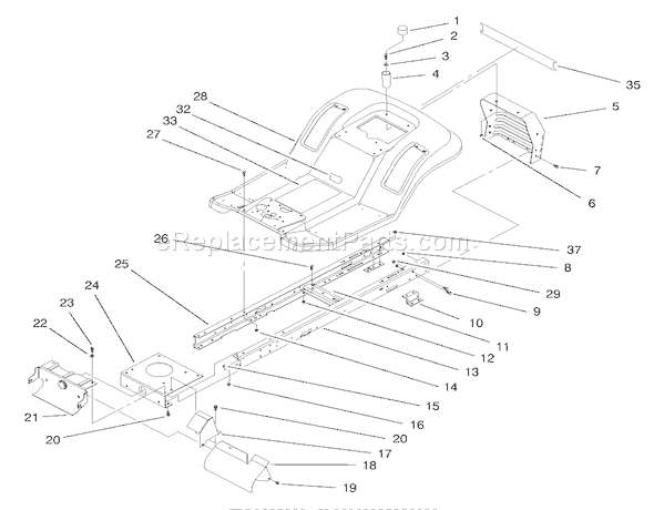 Toro 71201 (8900001-8999999)(1998) Lawn Tractor Frame Assembly Diagram
