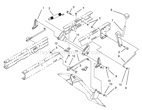 Toro 71202 (4900001-4999999)(1994) Lawn Tractor Height Of Cut Assembly Diagram