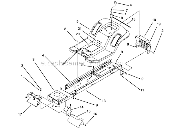 Toro 71203 (3900001-3999999)(1993) Lawn Tractor Frame Assembly Diagram