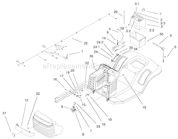 Toro 71209 (9900001-9999999)(1999) Lawn Tractor Electrical Components Assembly Diagram
