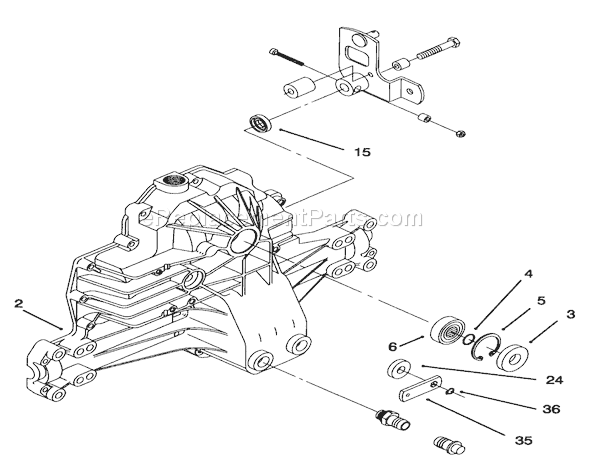 Toro 71216 (59000001-59999999)(1995) Lawn Tractor Hydro Transaxle Assembly Diagram