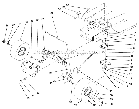 Toro 71218 (6900001-6999999)(1996) Lawn Tractor Front Axle Assembly Diagram