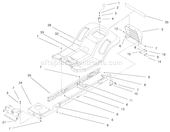 Toro 71223 (200000001-200999999)(2000) Lawn Tractor Frame & Body Assembly Diagram