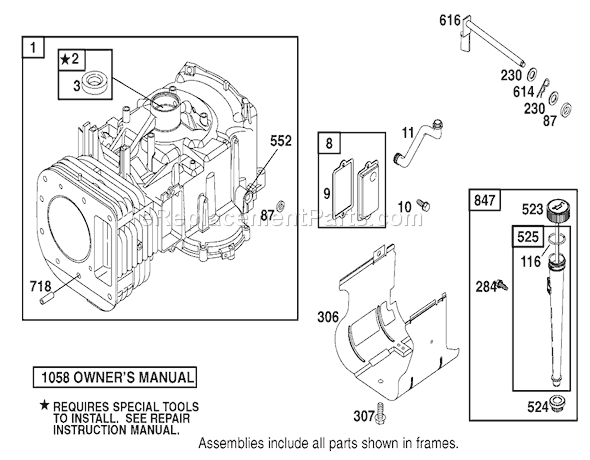 Toro 71226 (210000001-210999999)(2001) Lawn Tractor Engine Briggs & Stratton Model 28q777-0690-E1 Diagram