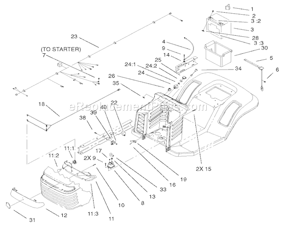 Toro 71227 (230000001-230999999)(2003) Lawn Tractor Electrical Assembly Diagram