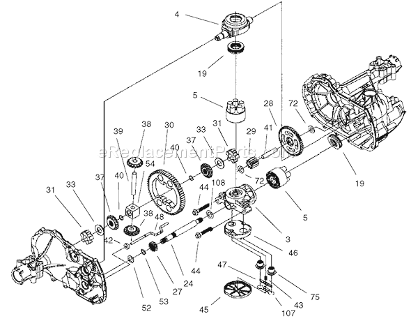 Toro 71228 (210000001-210999999)(2001) Lawn Tractor Gear Assembly Diagram