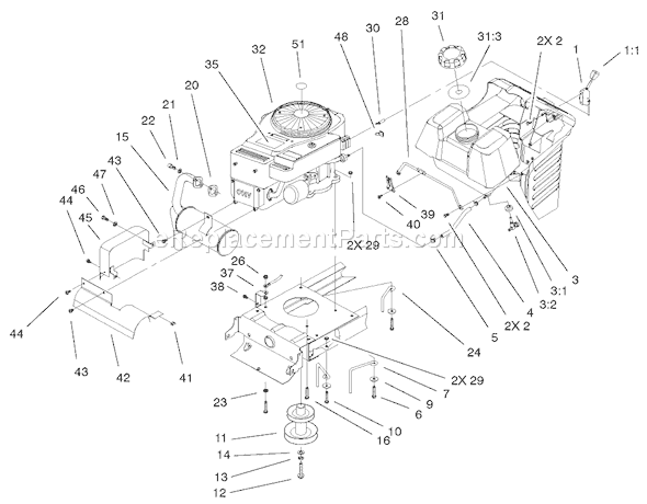 Toro 71242 (220000001-220010000)(2002) Lawn Tractor Ohv Engine System Assembly Diagram