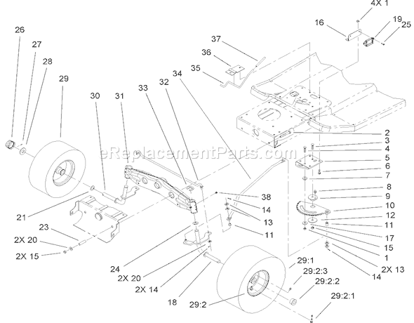 Toro 71242 (240000001-240999999)(2004) Lawn Tractor Steering Component Assembly Diagram