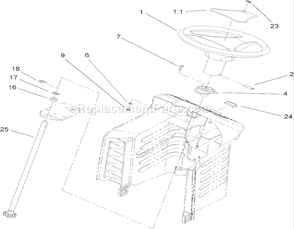 Toro 71246 (250000001-250999999)(2005) Lawn Tractor Fixed Steering Assembly Diagram