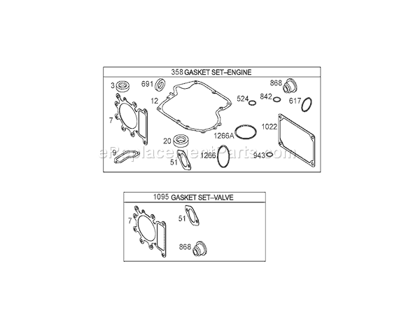 Toro 71246 (250000001-250999999)(2005) Lawn Tractor Gasket Assembly Briggs and Stratton 286h77-0165-E1 Diagram