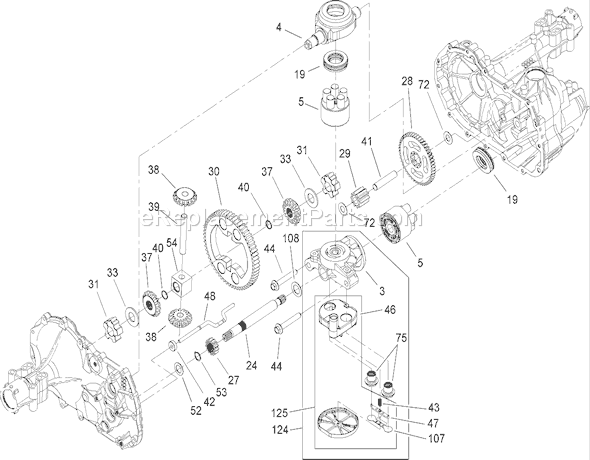 Toro 71246 (250000001-250999999)(2005) Lawn Tractor Gear Assembly Transaxle No. 104-1760 Diagram