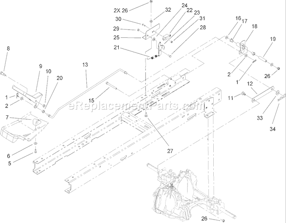 Toro 71246 (250000001-250999999)(2005) Lawn Tractor Hydro Transaxle Control Assembly Diagram