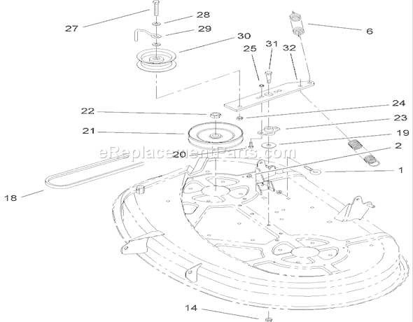 Toro 71246 (250000001-250999999)(2005) Lawn Tractor 38in Deck Blade Drive Assembly Diagram