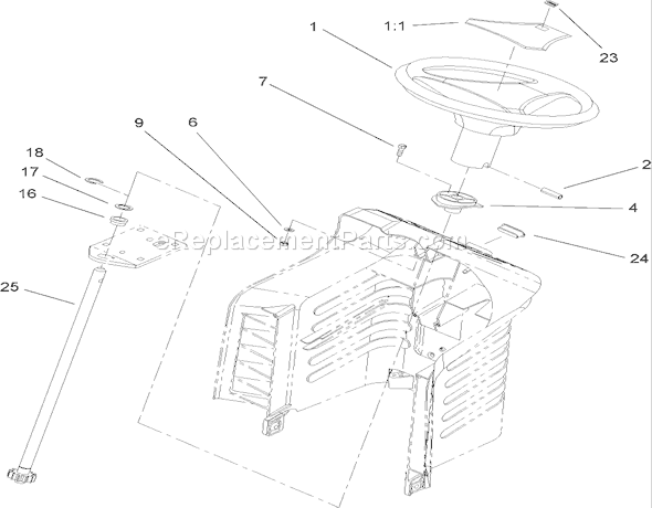 Toro 71246 (260000001-260999999)(2006) Lawn Tractor Fixed Steering Assembly Diagram