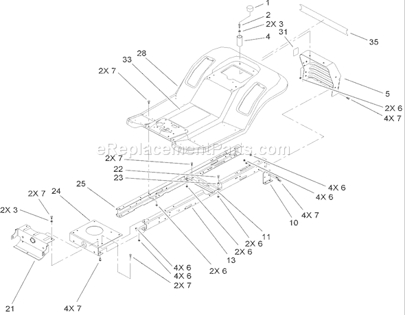 Toro 71246 (260000001-260999999)(2006) Lawn Tractor Frame and Body Assembly Diagram