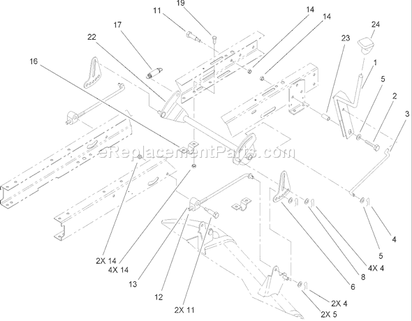 Toro 71252 (310002001-310999999)(2010) Lawn Tractor Height-Of-Cut Assembly Diagram