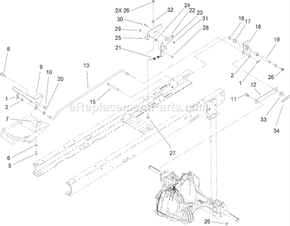 Toro 71252 (310002001-310999999)(2010) Lawn Tractor Hydro Transaxle Control Assembly Diagram