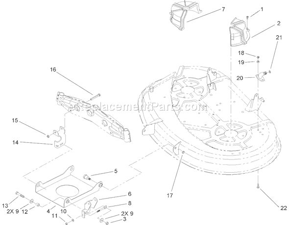 Toro 71252 (310002001-310999999)(2010) Lawn Tractor 38 Inch Deck Engagement Assembly Diagram