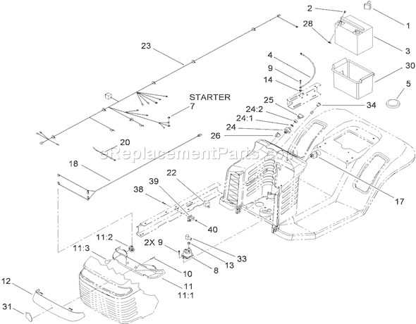 Toro 71252 (310002001-310999999)(2010) Lawn Tractor Electrical Assembly Diagram
