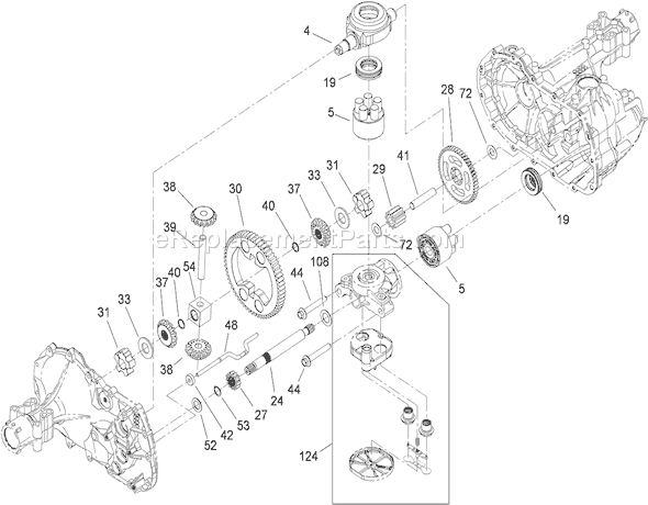 Toro 71252 (310002001-310999999)(2010) Lawn Tractor Gear Assembly Transaxle No. 104-1760 Diagram