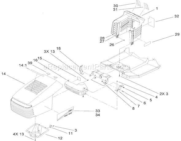 Toro 71253 (280000001-280999999)(2008) Lawn Tractor Height-Of-Cut Assembly Diagram