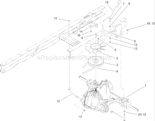 Toro 71253 (280000001-280999999)(2008) Lawn Tractor Traction Brake Assembly Diagram