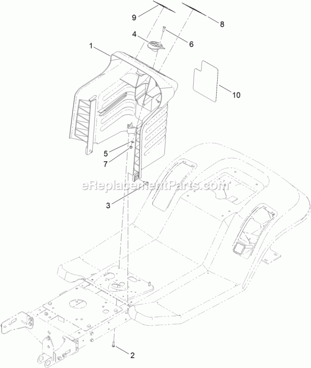 Toro 71254 (313000001-313999999) Xls 380 Lawn Tractor, 2013 Tower Assembly Diagram