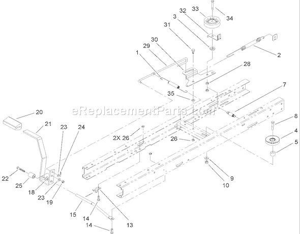 Toro 71286 (270000001-270999999)(2007) Lawn Tractor Traction Brake Assembly Diagram