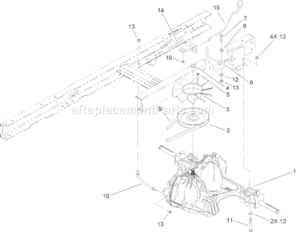 Toro 71428 (250000001-250999999)(2005) Lawn Tractor Gear Assembly Transaxle No. 104-1760 Diagram