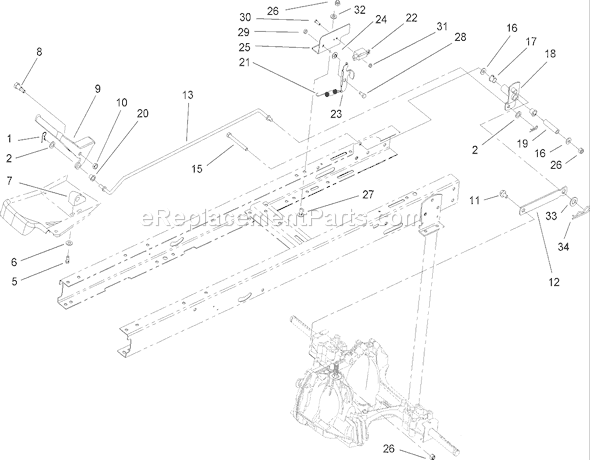 Toro 71429 (250000001-250999999)(2005) Lawn Tractor Transaxle Installation Assembly Diagram