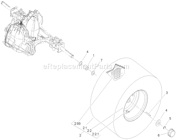 Toro 71429 (250000001-250999999)(2005) Lawn Tractor Wheel and Tire Assembly Diagram