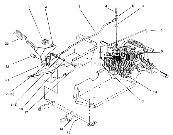 Toro 72043 (4900001-4999999)(1994) Lawn Tractor Hydro Control Diagram