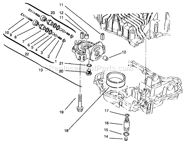 Toro 72046 (6900001-6999999)(1996) Lawn Tractor Center Case Diagram
