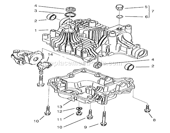 Toro 72046 (8900001-8900399)(1998) Lawn Tractor Transaxle Case Diagram