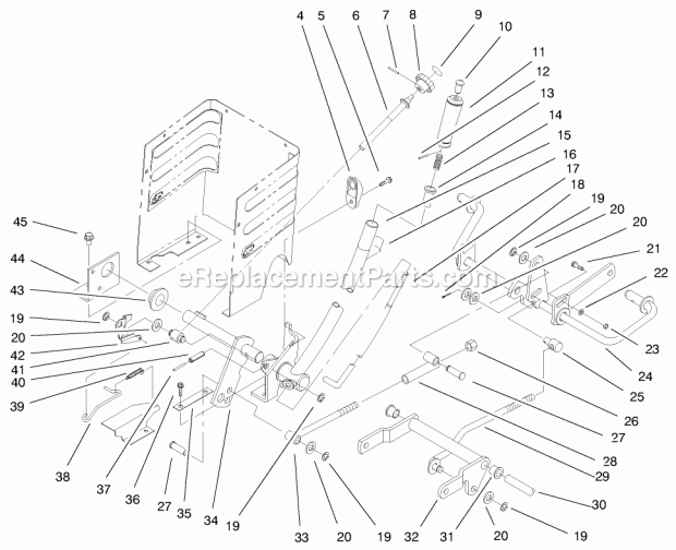 Toro 72048 (9900001-9999999) (1999) 265-h Lawn And Garden Tractor Lift Lever & H.O.C. Assembly Diagram