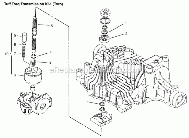 Toro 72048 (9900001-9999999) (1999) 265-h Lawn And Garden Tractor Pump Shaft Diagram