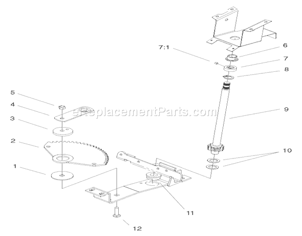 Toro 72050 (200000001-200999999)(2000) Lawn Tractor Lift Lever & Hoc Assembly Diagram