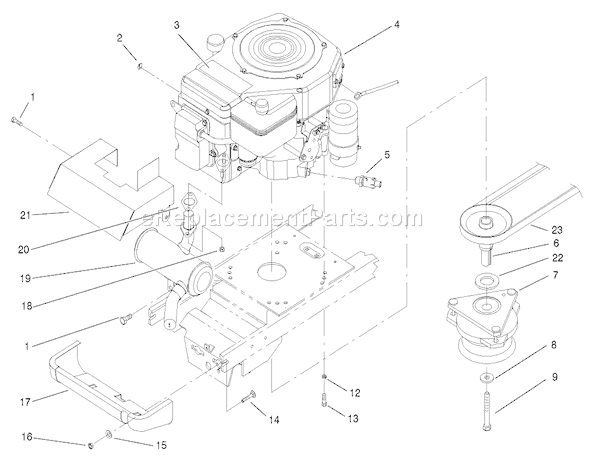 Toro 72051 (220000001-220999999)(2002) Lawn Tractor Engine, Muffler and Pto Assembly Diagram