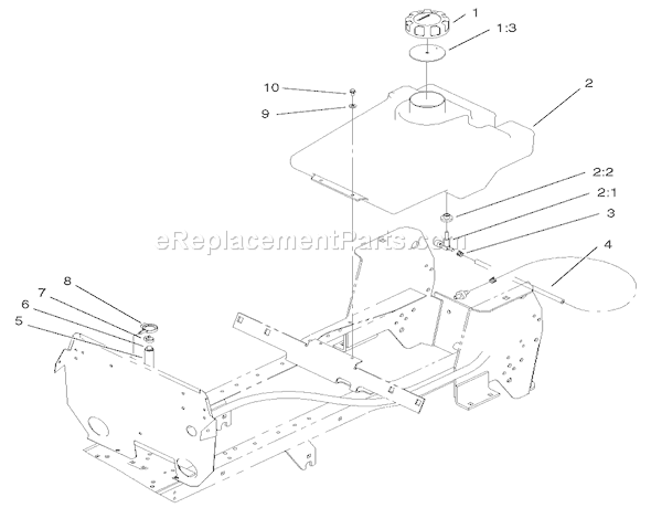 Toro 72052 (210000001-210999999)(2001) Lawn Tractor Fuel Tank Assembly Diagram