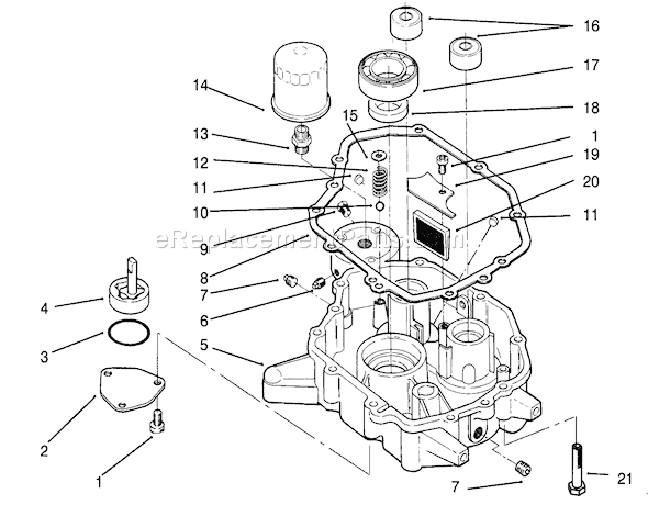 Toro 72060 (3900001-3999999)(1993) Lawn Tractor Oil Base & Pump Assembly Diagram