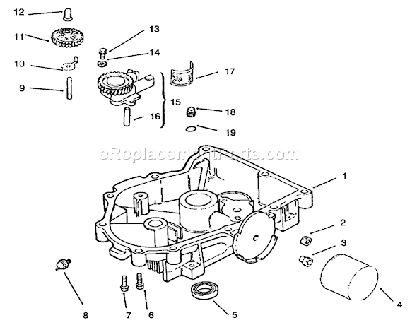 Toro 72063 (4900001-4999999)(1994) Lawn Tractor Oil Pan/ Lubrication Diagram