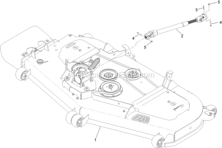 Toro 72076 (409800000-999999999) Z Master Professional 7500-D , With 72in Turbo Force Side Discharge Mower Deck And Driveshaft Assembly Diagram