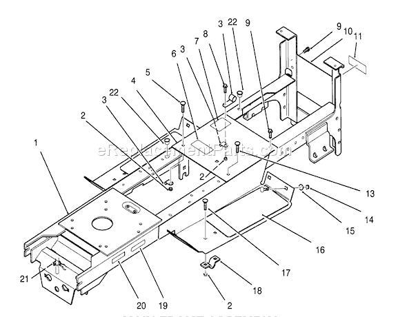 Toro 72081 (3900001-3999999)(1993) Lawn Tractor Main Frame Assembly Diagram