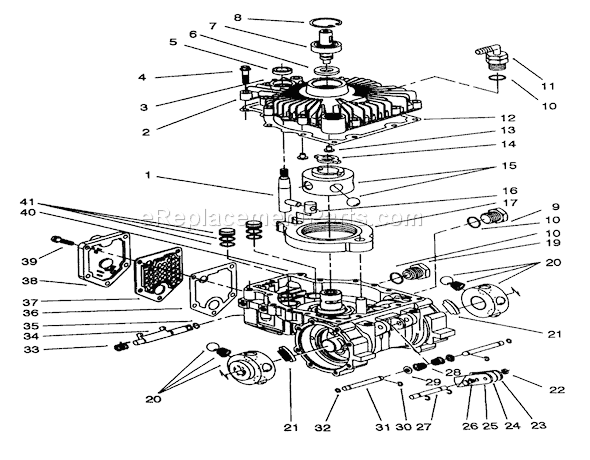 Toro 72081 (3900001-3999999)(1993) Lawn Tractor Transmission Eaton Model 751-045 Diagram