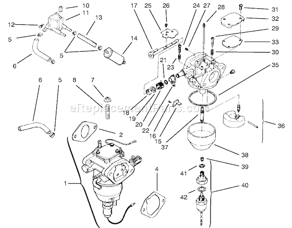 Toro 72085 (7900001-7999999)(1997) Lawn Tractor Fuel System Diagram